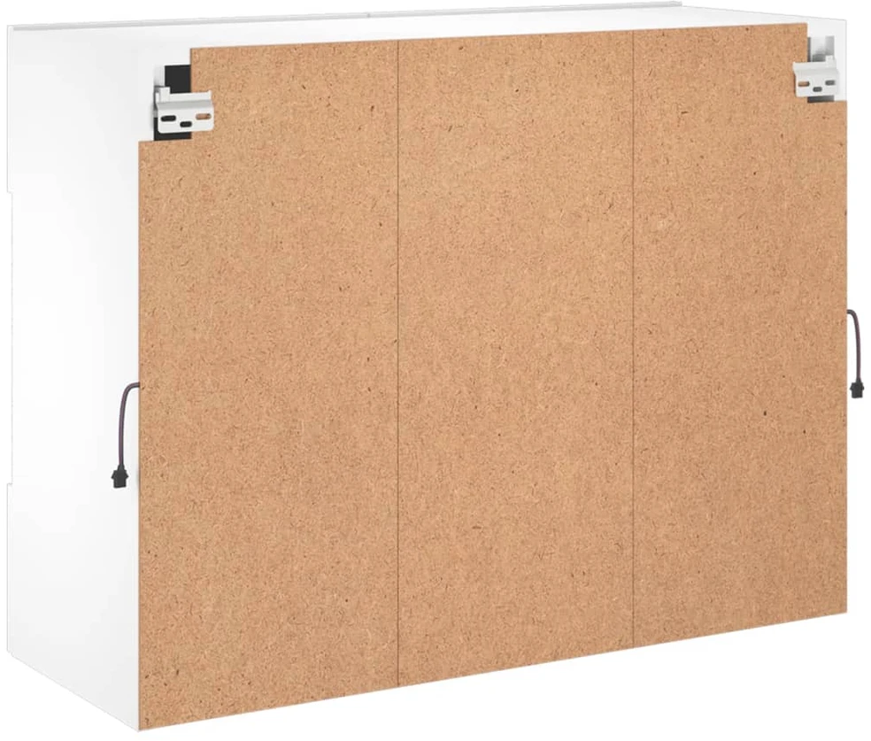 TV staliukas Sieninė TV spintelė su LED lemputėmis, balta, 78,5x30x60,5cm