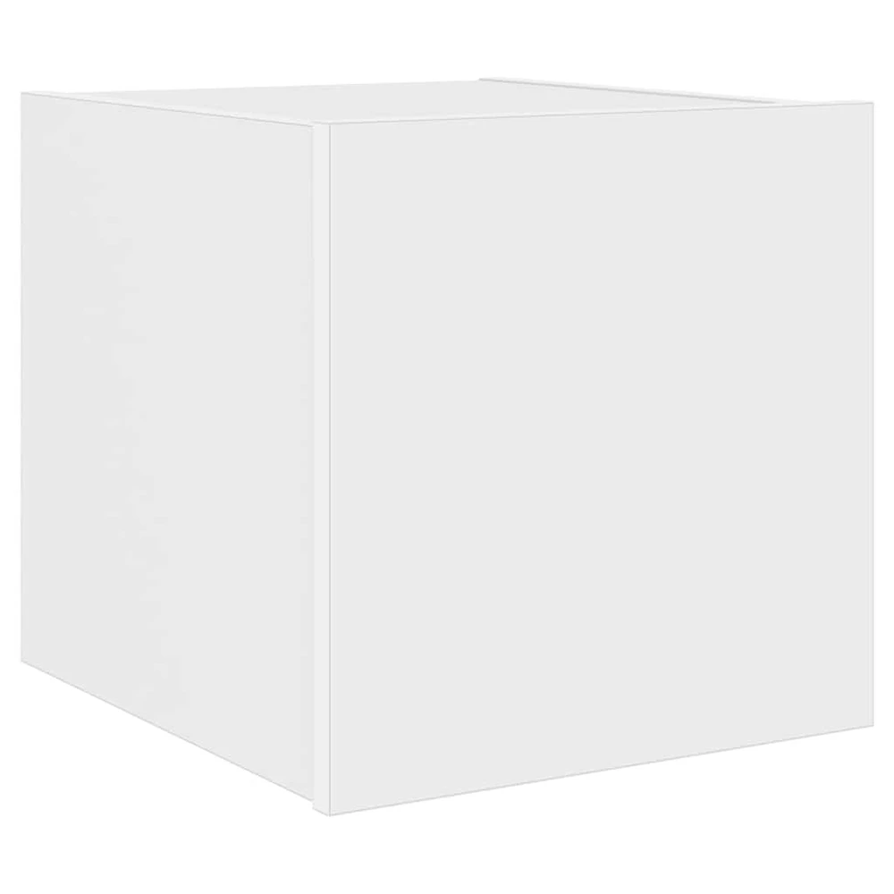 TV staliukas Sieninė TV spintelė su LED lemputėmis, balta, 30,5x35x30cm