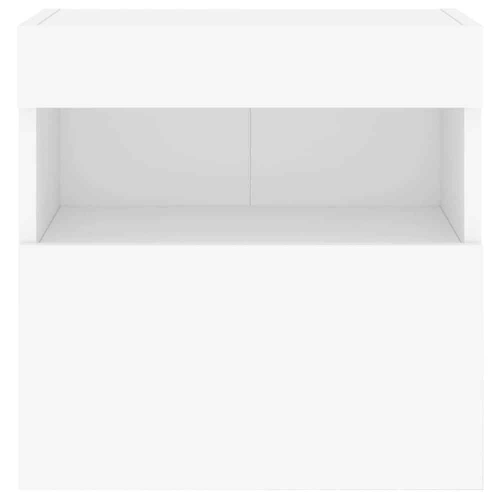 TV staliukas Sieninė TV spintelė su LED lemputėmis, balta, 40x30x40cm