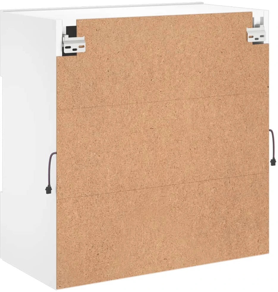 TV staliukas Sieninė TV spintelė su LED lemputėmis, balta, 58,5x30x60,5cm