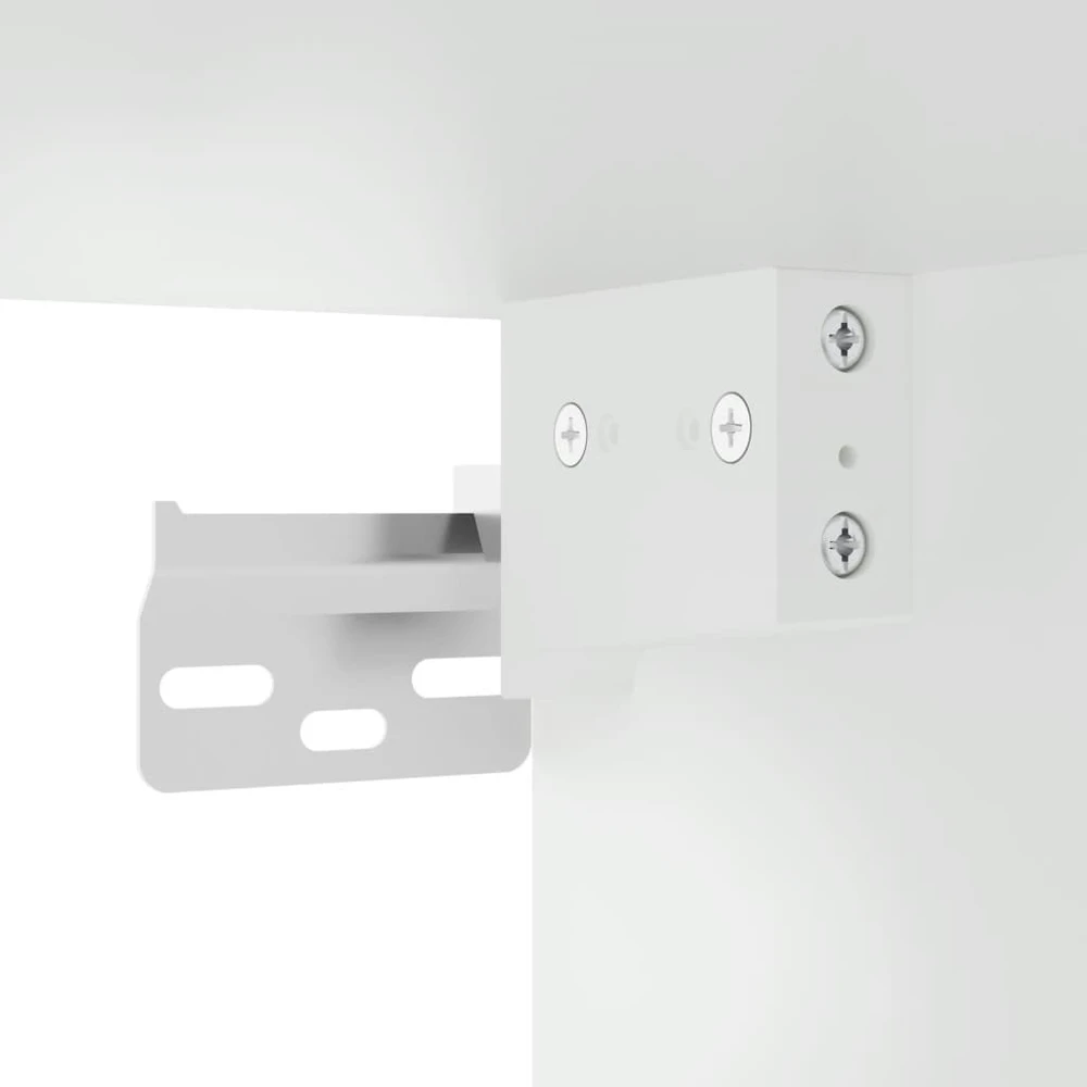 TV staliukas Sieninė TV spintelė su LED lemputėmis, balta, 30x28,5x30cm