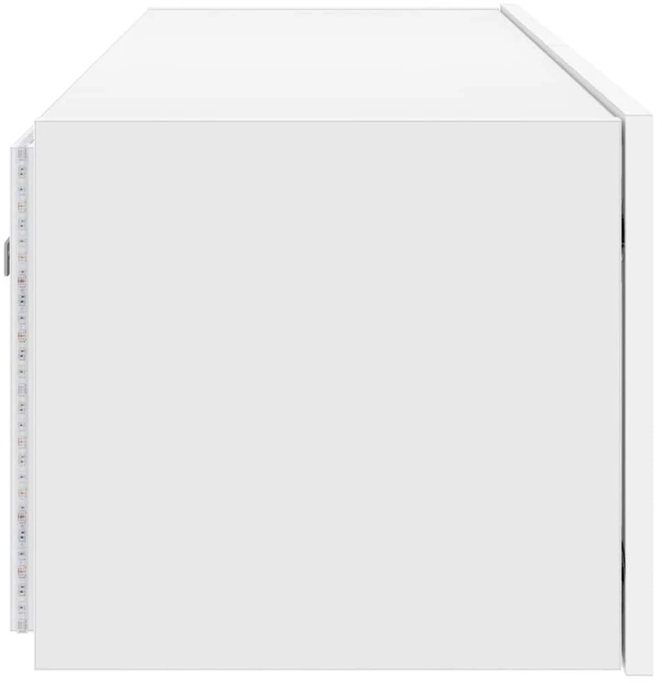 TV staliukas Sieninė TV spintelė su LED lemputėmis, balta, 100x35x31cm