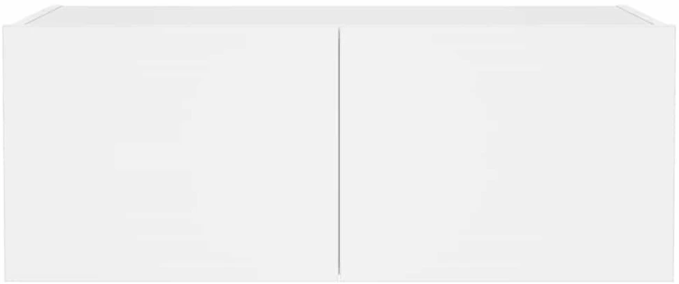 TV staliukas Sieninė TV spintelė su LED lemputėmis, balta, 80x35x31cm