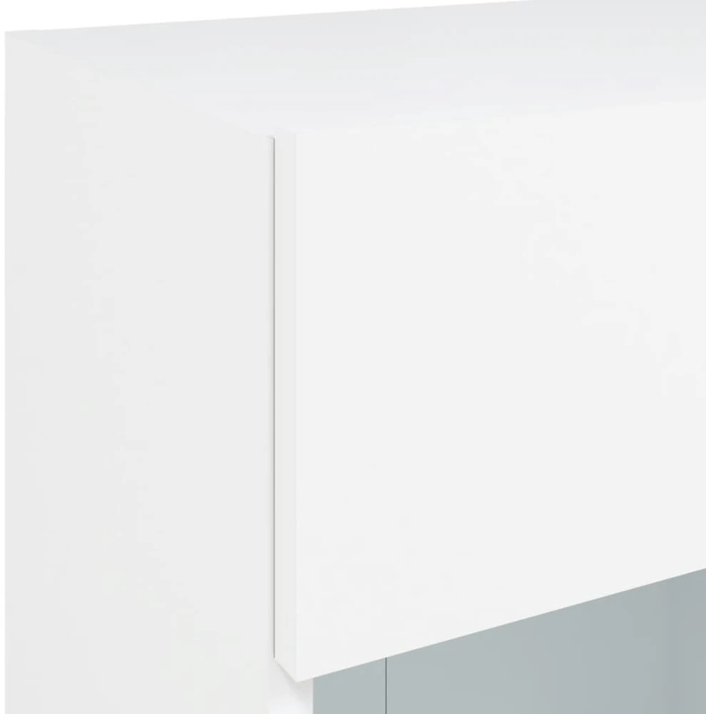 TV staliukas Sieninė TV spintelė su LED lemputėmis, balta, 40x30x60,5cm