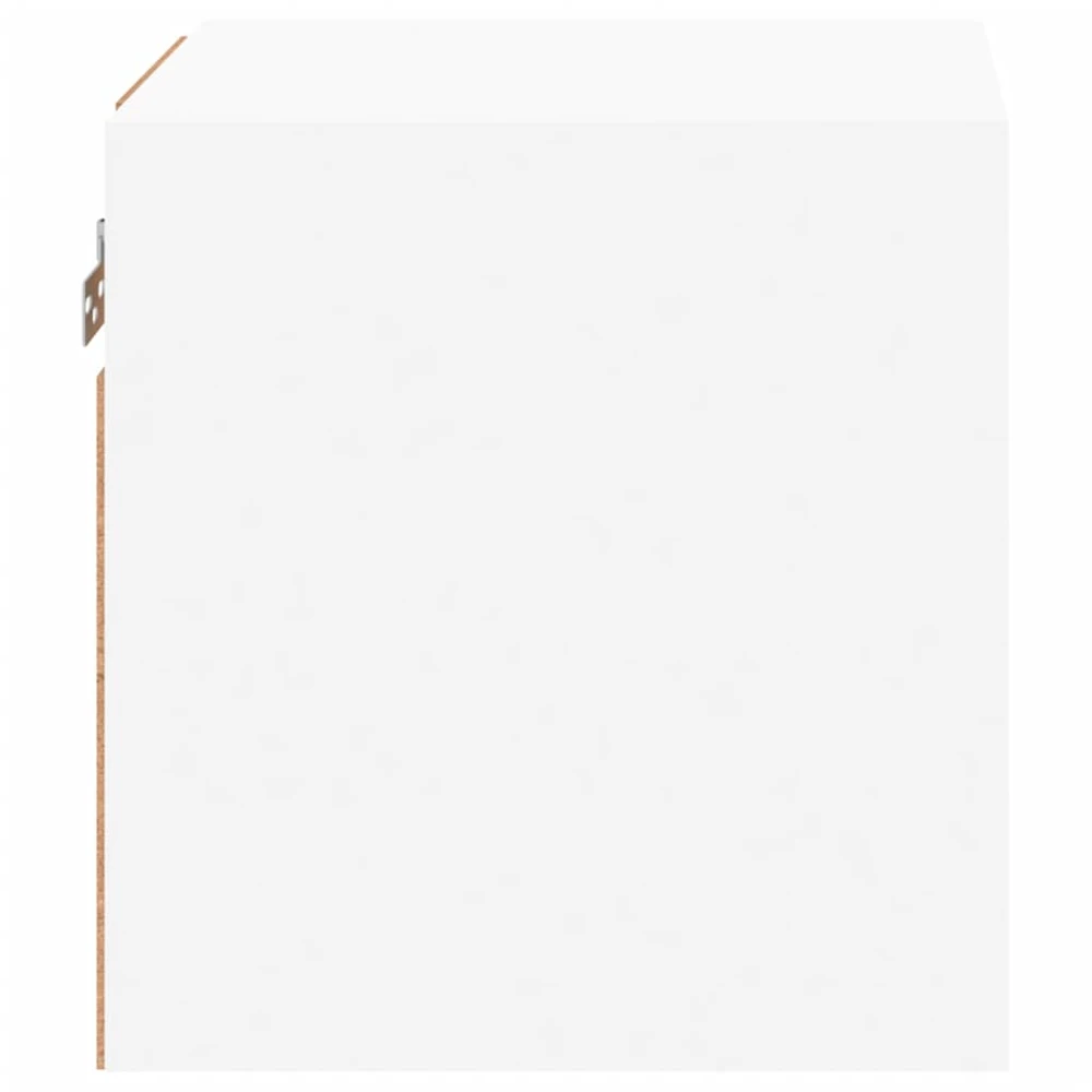 TV staliukas Sieninė TV spintelė su LED lemputėmis, balta, 30x28,5x30cm