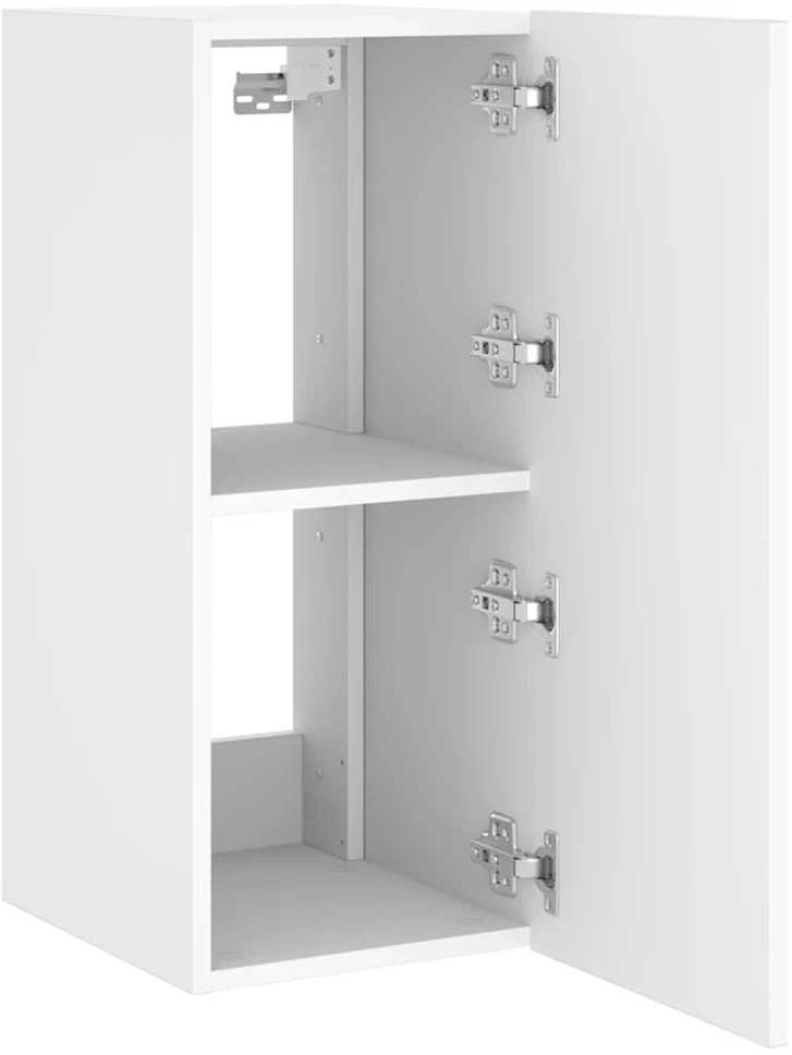 TV staliukas Sieninė TV spintelė su LED lemputėmis, balta, 30,5x35x70cm