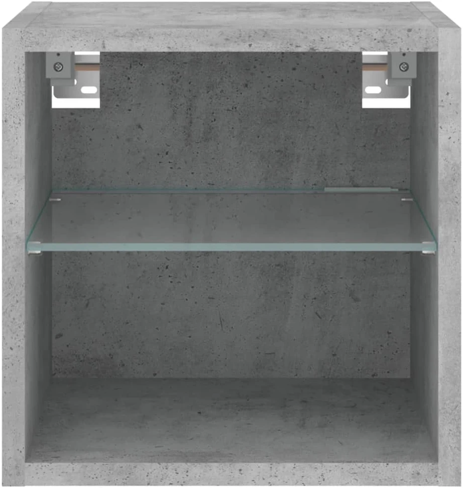 TV staliukas Sieninė TV spintelė su LED lemputėmis, betono, 30x28,5x30cm