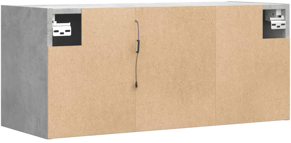 TV staliukas Sieninė TV spintelė su LED lemputėmis, betono, 80x31x35cm