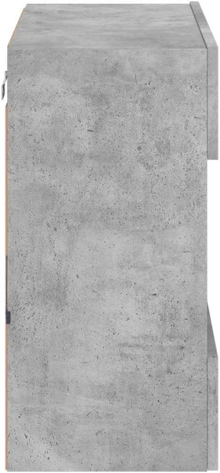 TV staliukas Sieninė TV spintelė su LED lemputėmis, betono, 58,5x30x60,5cm