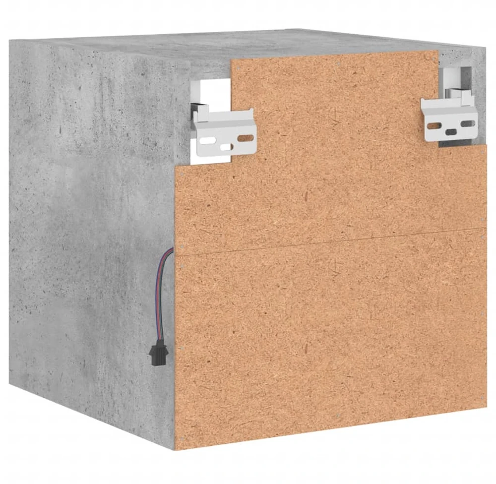 TV staliukas Sieninė TV spintelė su LED lemputėmis, betono, 30x28,5x30cm