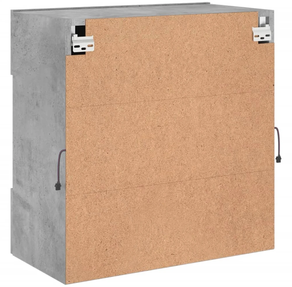 TV staliukas Sieninė TV spintelė su LED lemputėmis, betono, 58,5x30x60,5cm