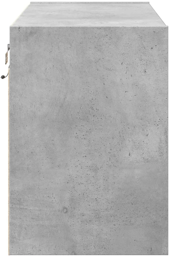 TV staliukas Sieninė TV spintelė su LED lemputėmis, betono, 80x31x45cm
