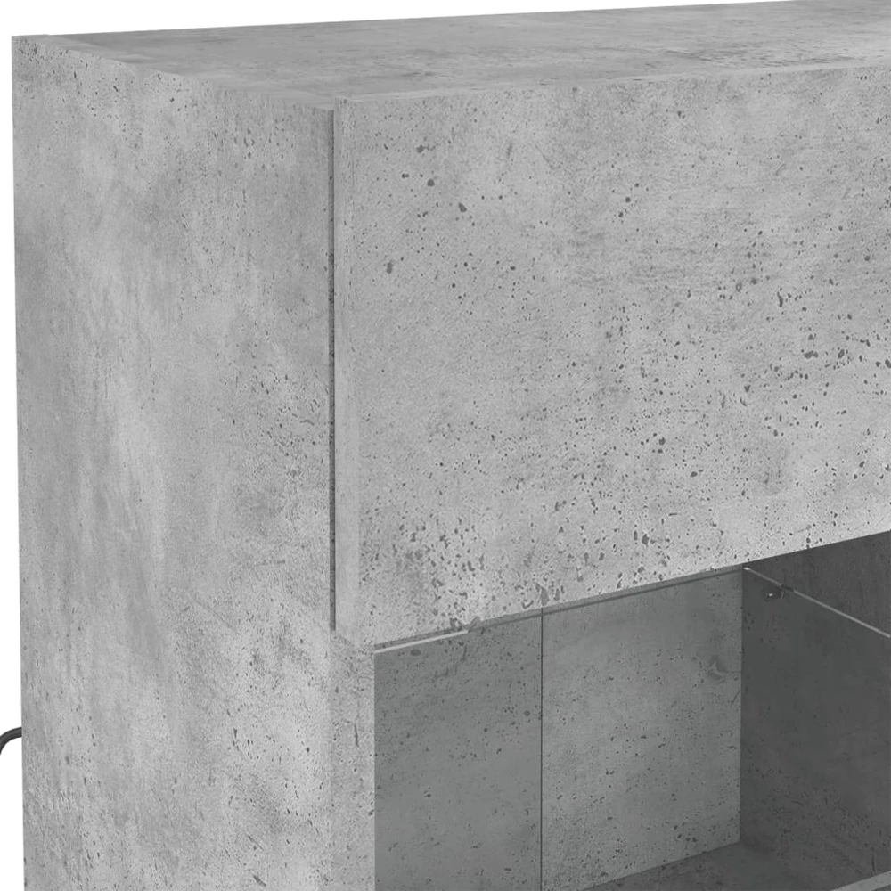 TV staliukas Sieninė TV spintelė su LED lemputėmis, betono, 78,5x30x60,5cm