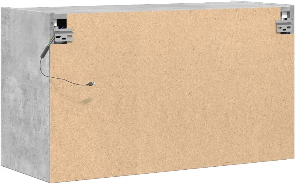 TV staliukas Sieninė TV spintelė su LED lemputėmis, betono, 80x31x45cm
