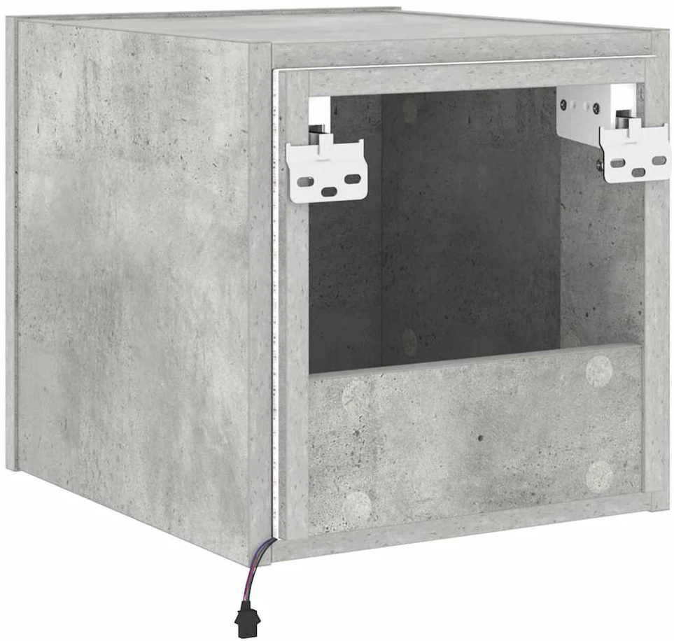 TV staliukas Sieninė TV spintelė su LED lemputėmis, betono, 30,5x35x30cm