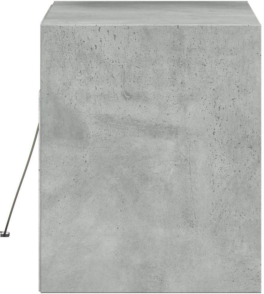 TV staliukas Sieninė TV spintelė su LED lemputėmis, betono, 80x31x35cm