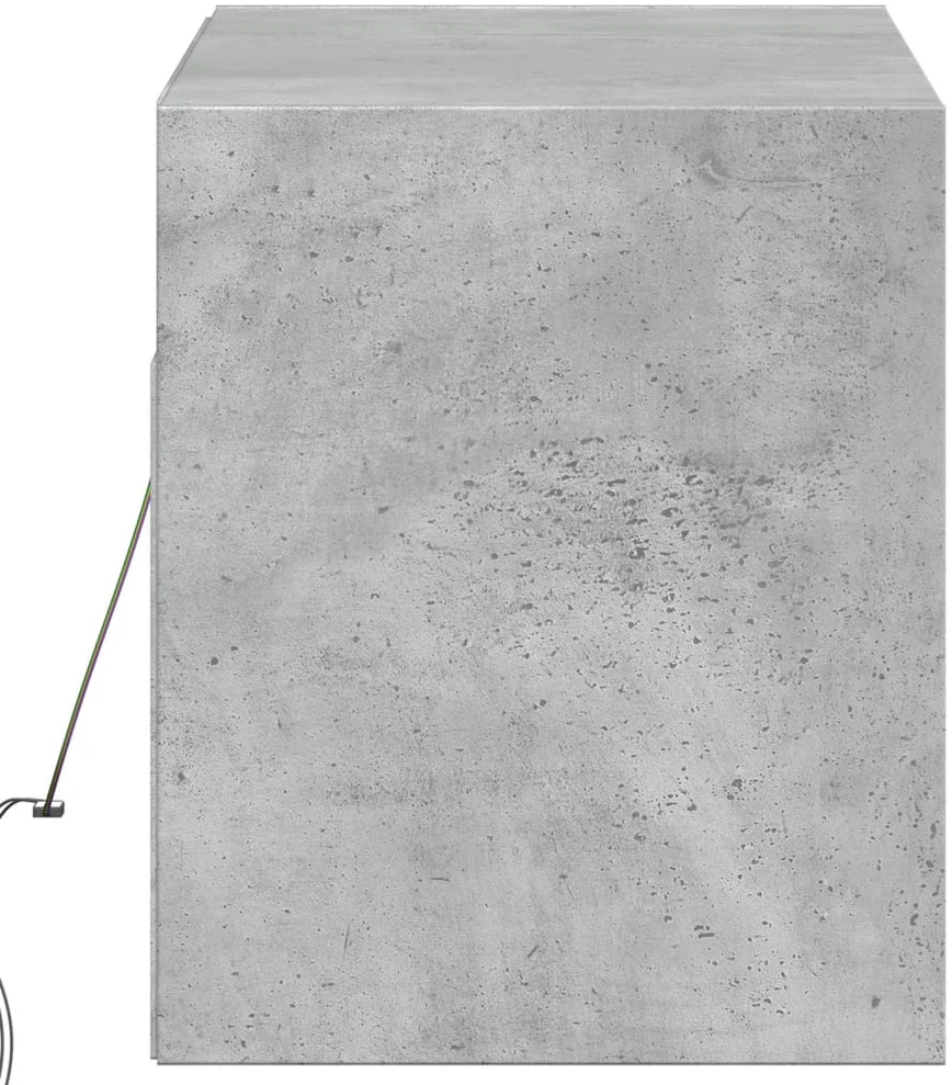 TV staliukas Sieninė TV spintelė su LED lemputėmis, betono, 100x31x35cm