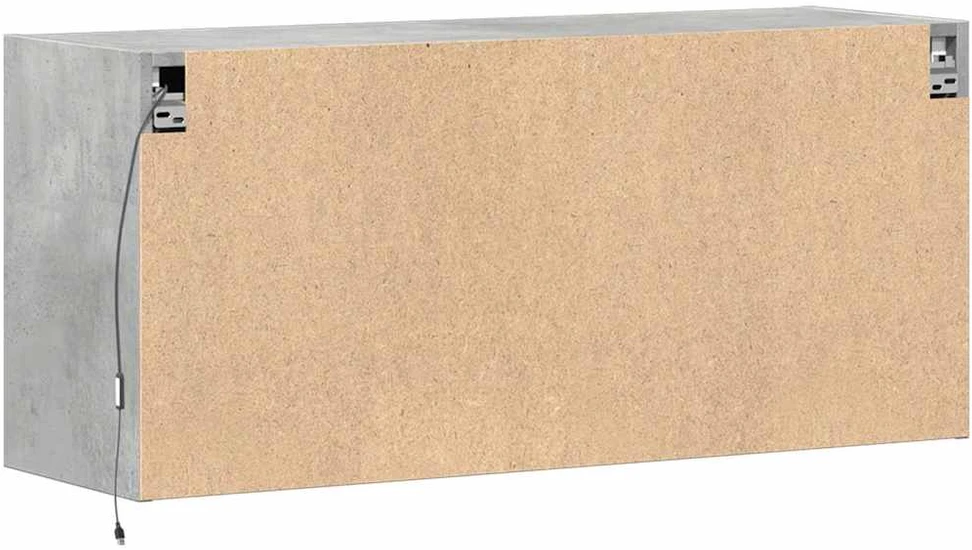 TV staliukas Sieninė TV spintelė su LED lemputėmis, betono, 100x31x45cm