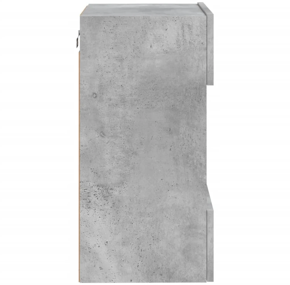 TV staliukas Sieninė TV spintelė su LED lemputėmis, betono, 40x30x60,5cm