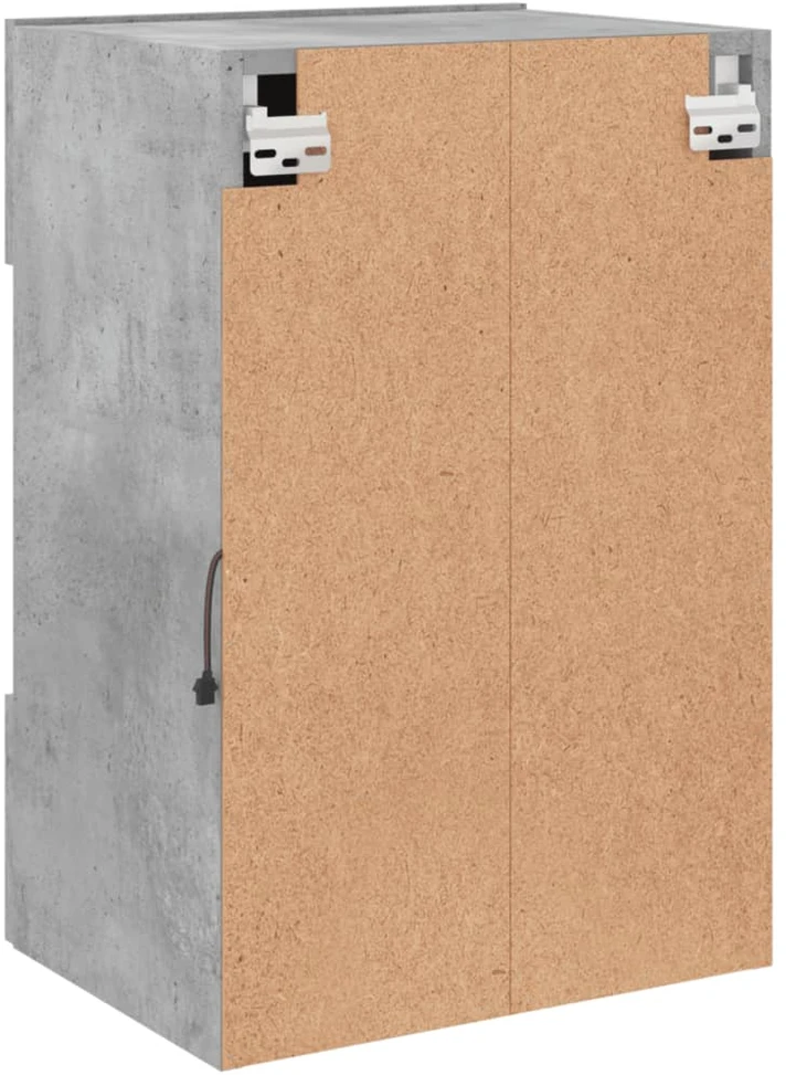 TV staliukas Sieninė TV spintelė su LED lemputėmis, betono, 40x30x60,5cm