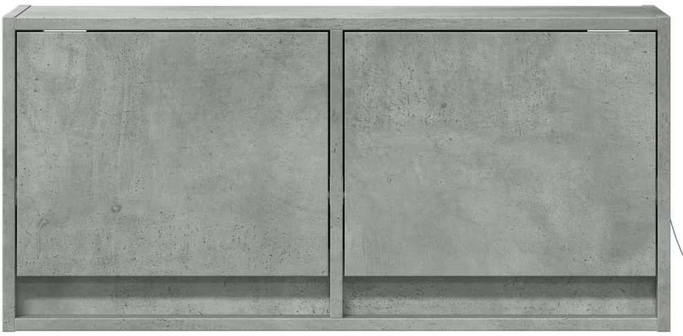 TV staliukas Sieninė TV spintelė su LED lemputėmis, betono, 80x31x35cm