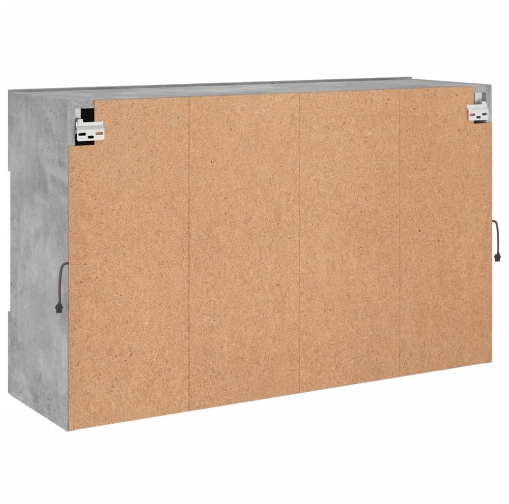 TV staliukas Sieninė TV spintelė su LED lemputėmis, betono, 98,5x30x60,5cm