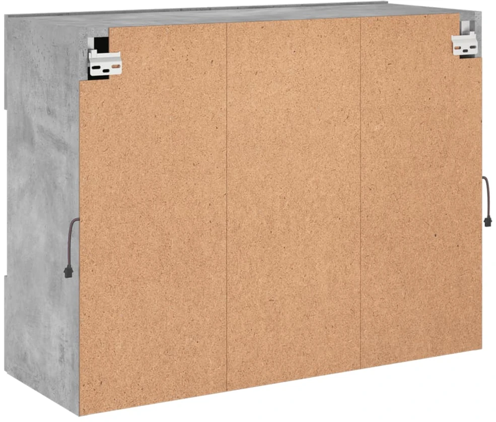 TV staliukas Sieninė TV spintelė su LED lemputėmis, betono, 78,5x30x60,5cm