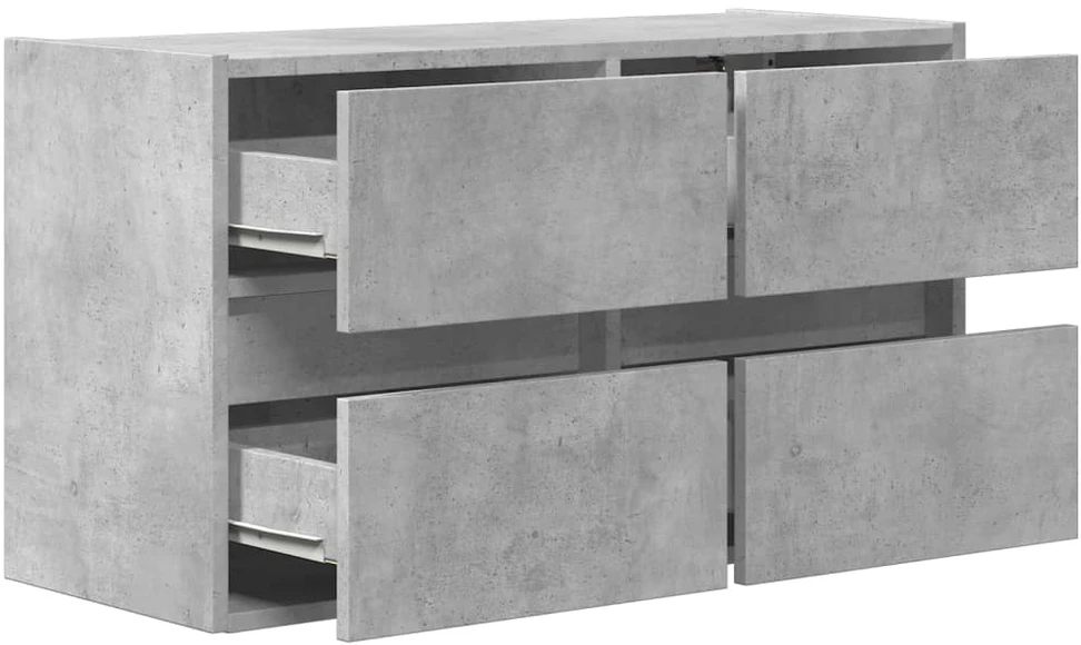 TV staliukas Sieninė TV spintelė su LED lemputėmis, betono, 80x31x45cm