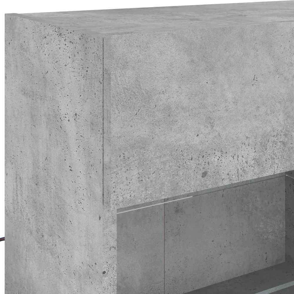TV staliukas Sieninė TV spintelė su LED lemputėmis, betono, 98,5x30x60,5cm