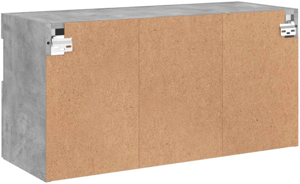 TV staliukas Sieninė TV spintelė su LED lemputėmis, betono pilka, 80x30x40cm