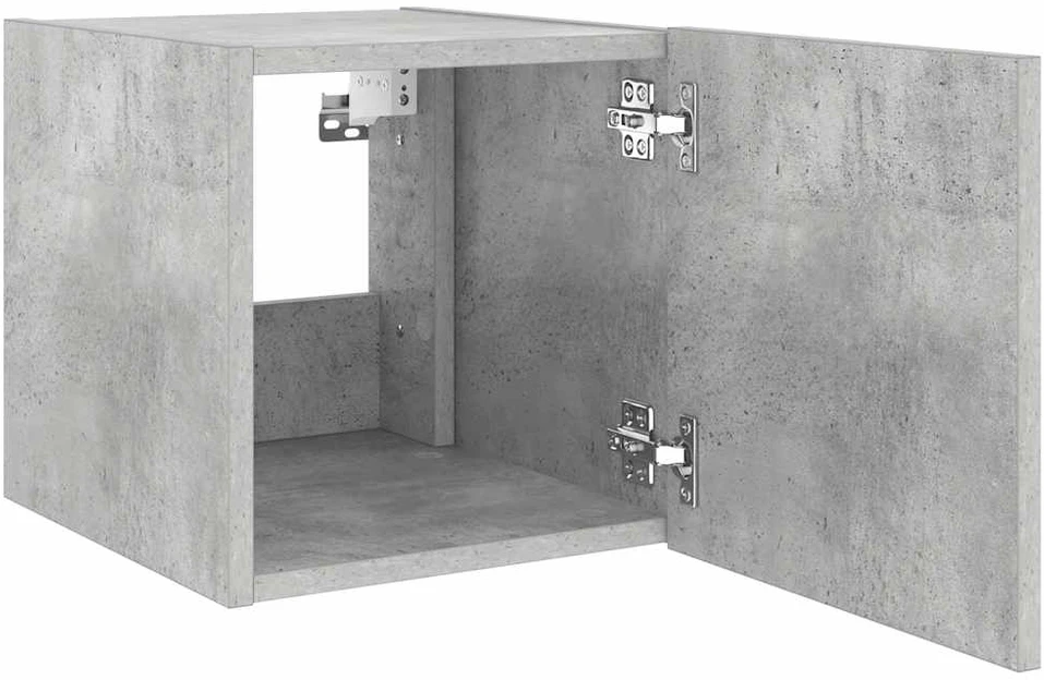 TV staliukas Sieninė TV spintelė su LED lemputėmis, betono, 30,5x35x30cm