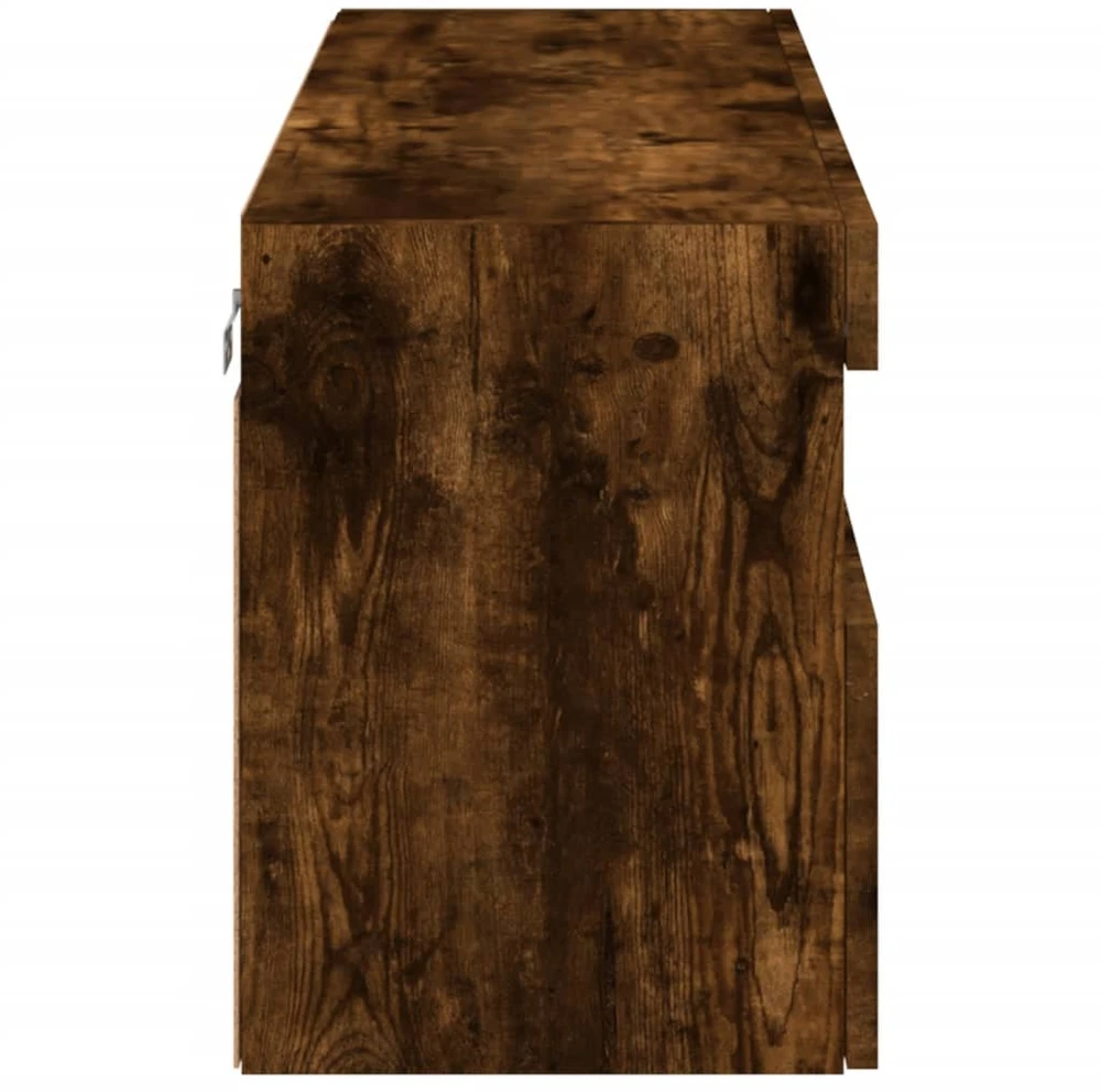 TV staliukas Sieninė TV spintelė su LED lemputėmis, dūminė, 100x30x40cm