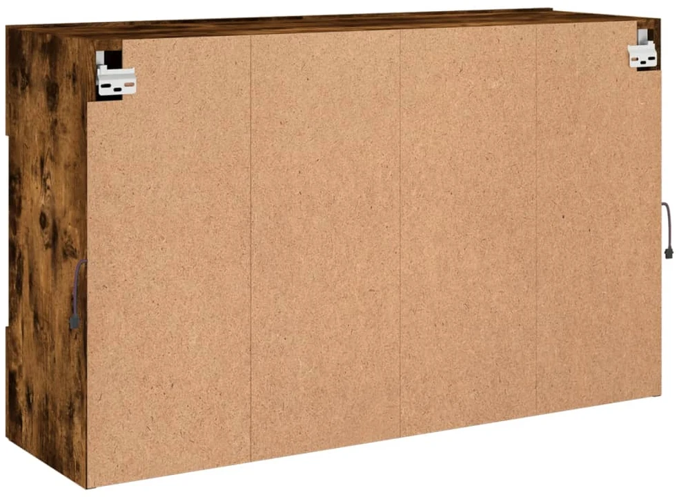 TV staliukas Sieninė TV spintelė su LED lemputėmis, dūminė, 98,5x30x60,5cm