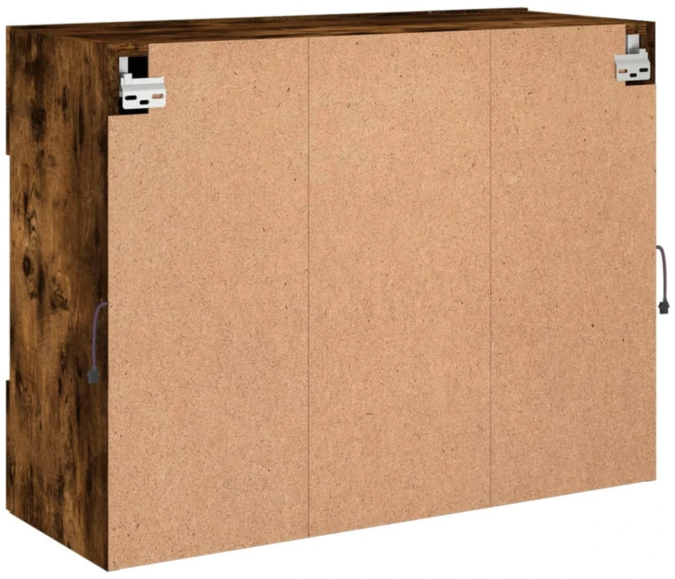 TV staliukas Sieninė TV spintelė su LED lemputėmis, dūminė, 78,5x30x60,5cm