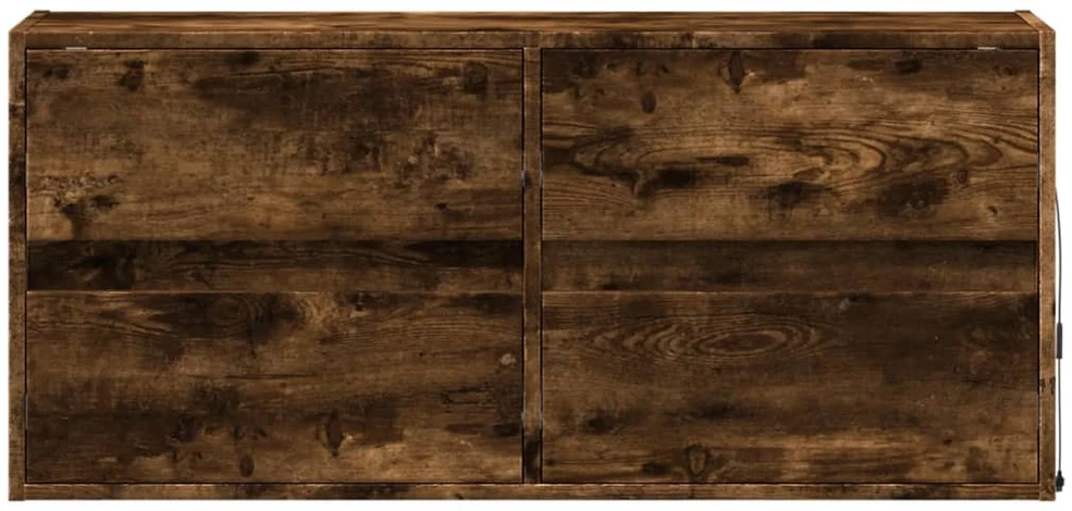 TV staliukas Sieninė TV spintelė su LED lemputėmis, dūminė, 100x31x45cm