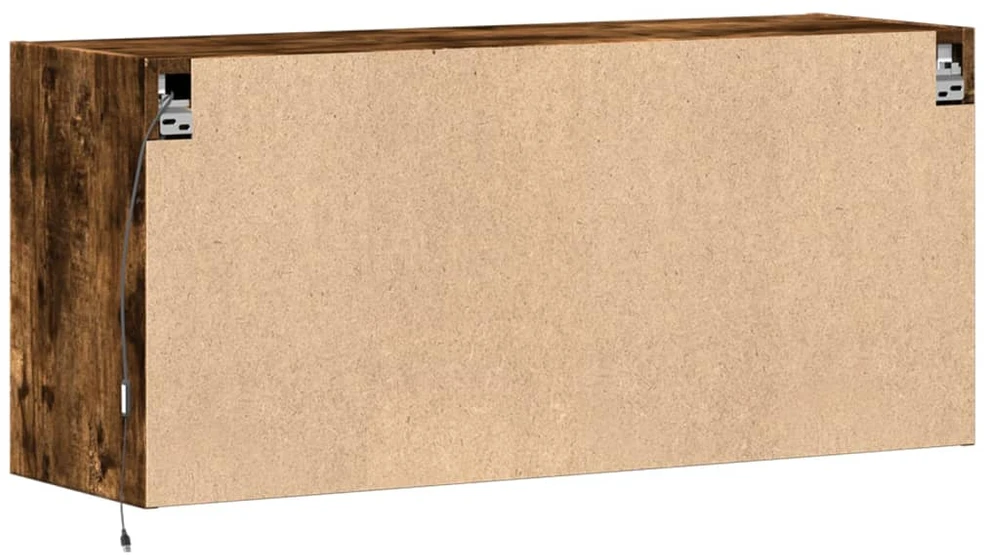 TV staliukas Sieninė TV spintelė su LED lemputėmis, dūminė, 100x31x45cm