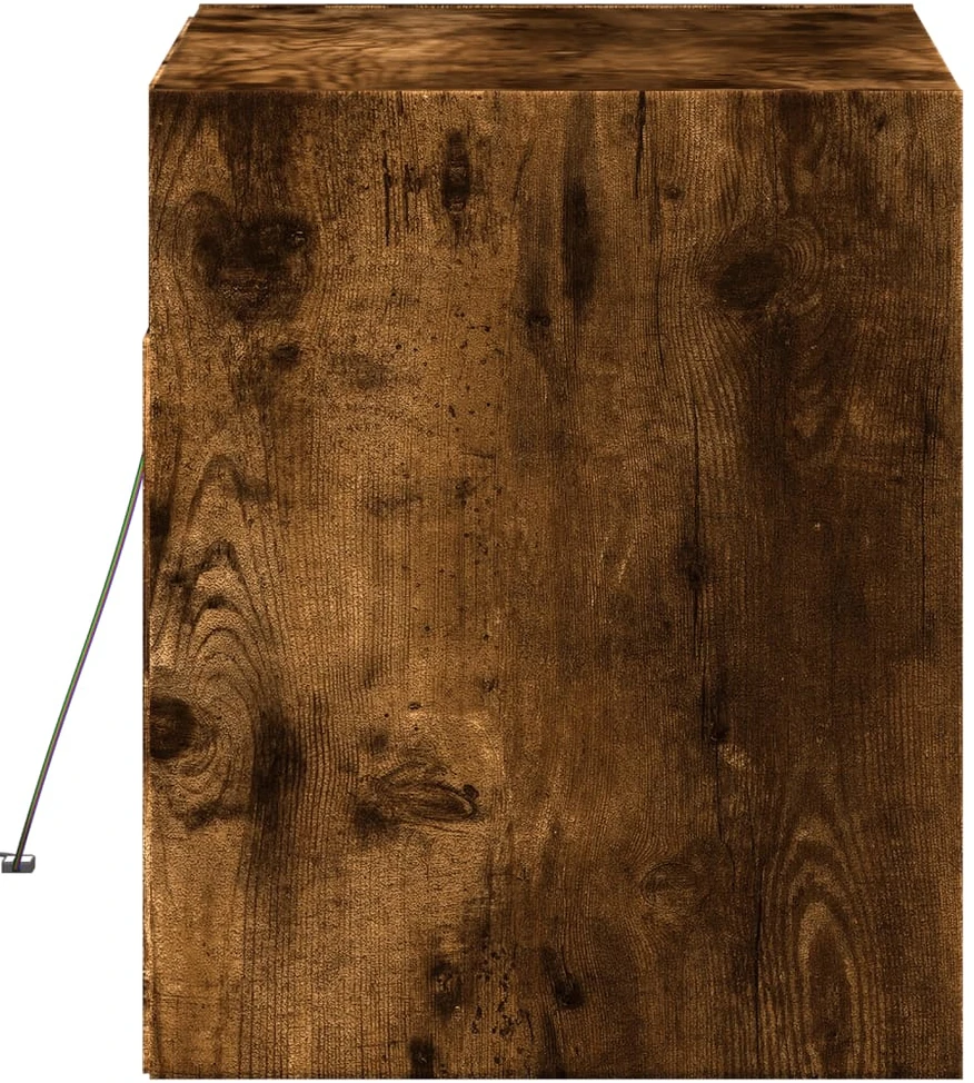 TV staliukas Sieninė TV spintelė su LED lemputėmis, dūminė, 80x31x35cm