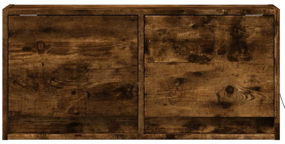 TV staliukas Sieninė TV spintelė su LED lemputėmis, dūminė, 80x31x35cm