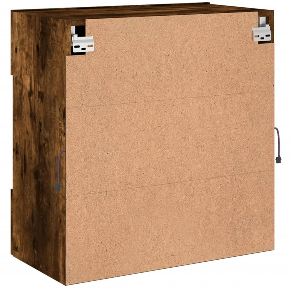 TV staliukas Sieninė TV spintelė su LED lemputėmis, dūminė, 58,5x30x60,5cm