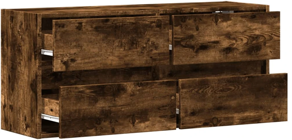 TV staliukas Sieninė TV spintelė su LED lemputėmis, dūminė, 100x31x45cm