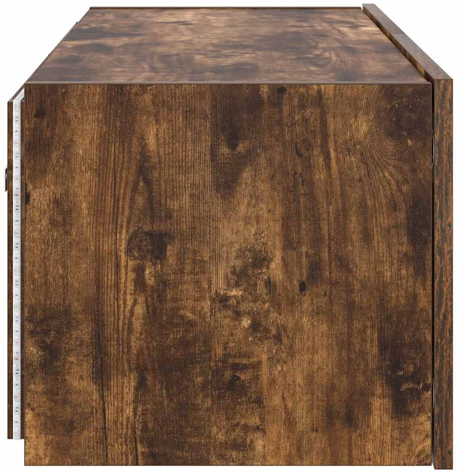 TV staliukas Sieninė TV spintelė su LED lemputėmis, dūminė, 80x35x31cm