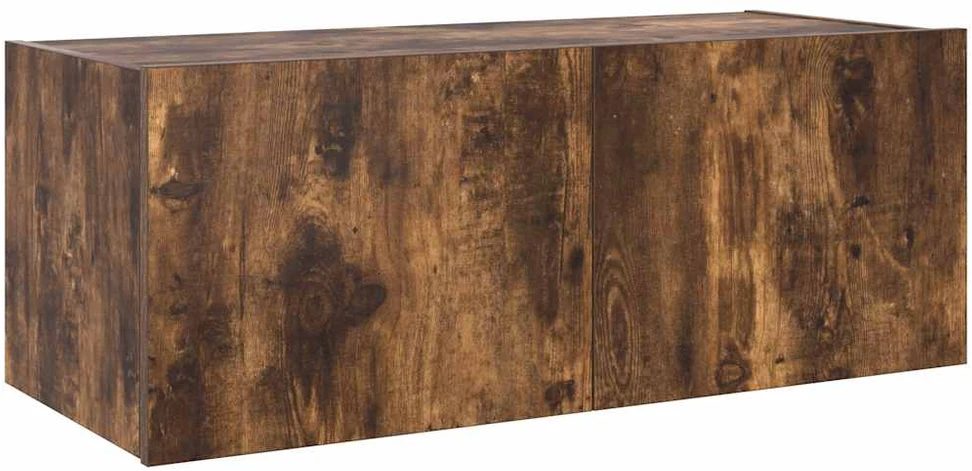 TV staliukas Sieninė TV spintelė su LED lemputėmis, dūminė, 80x35x31cm
