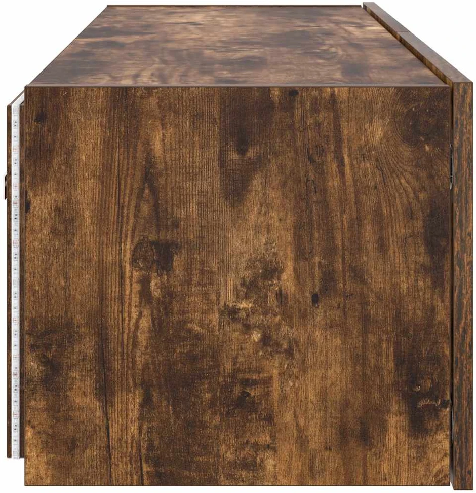 TV staliukas Sieninė TV spintelė su LED lemputėmis, dūminė, 100x35x31cm