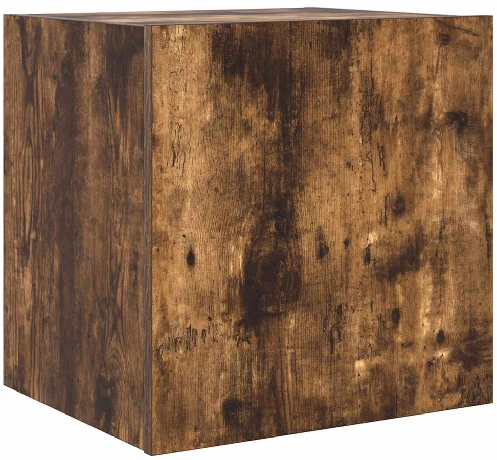 TV staliukas Sieninė TV spintelė su LED lemputėmis, dūminė, 40,5x35x40cm