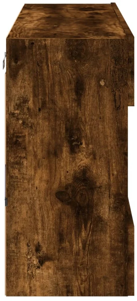 TV staliukas Sieninė TV spintelė su LED lemputėmis, dūminė, 98,5x30x60,5cm