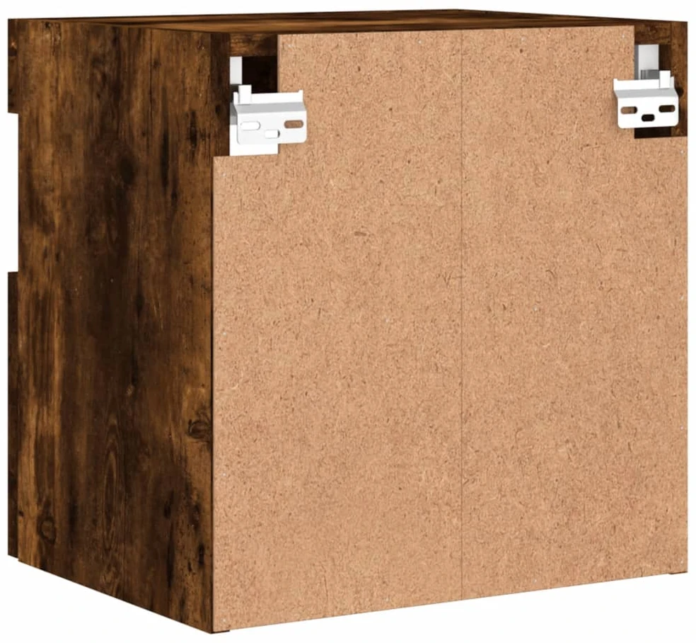 TV staliukas Sieninė TV spintelė su LED lemputėmis, dūminė, 40x30x40cm