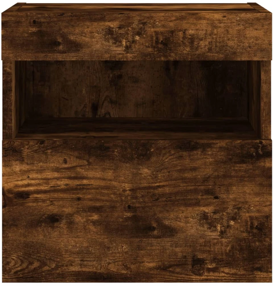 TV staliukas Sieninė TV spintelė su LED lemputėmis, dūminė, 40x30x40cm