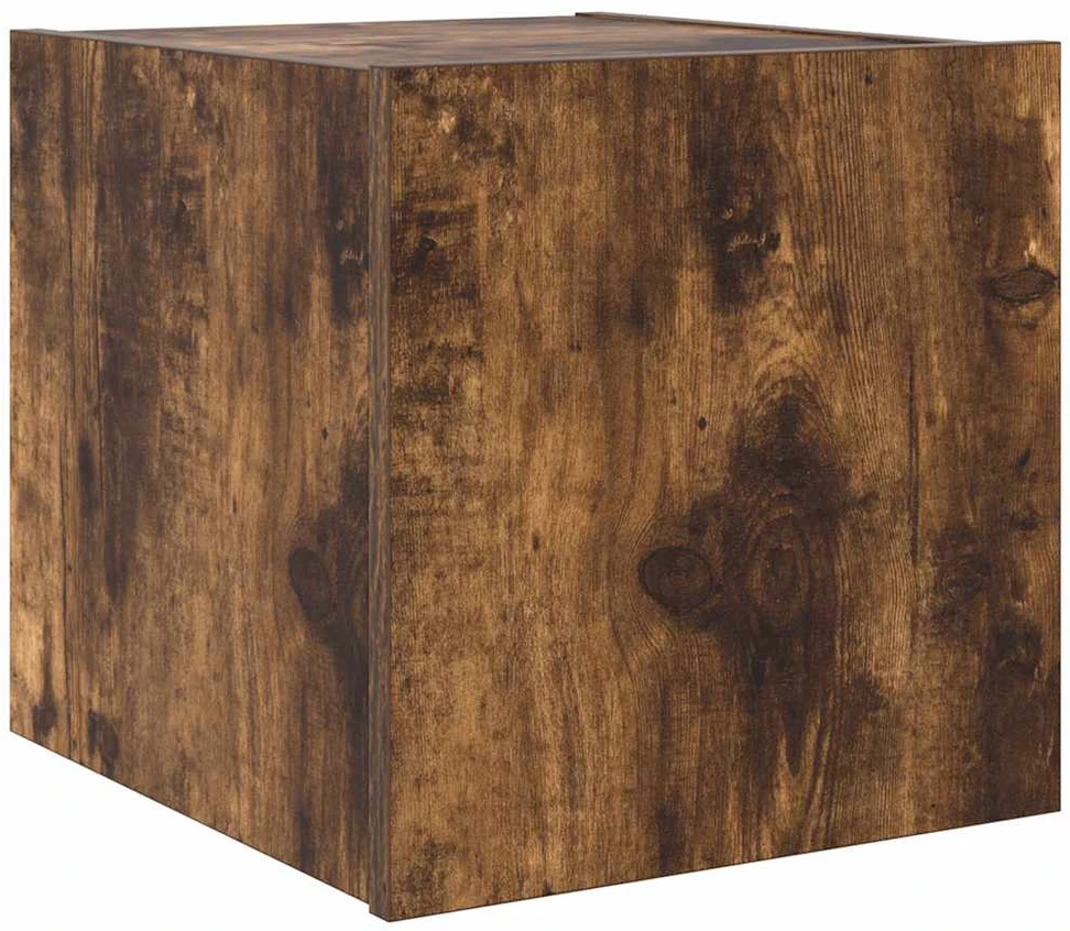TV staliukas Sieninė TV spintelė su LED lemputėmis, dūminė, 30,5x35x30cm