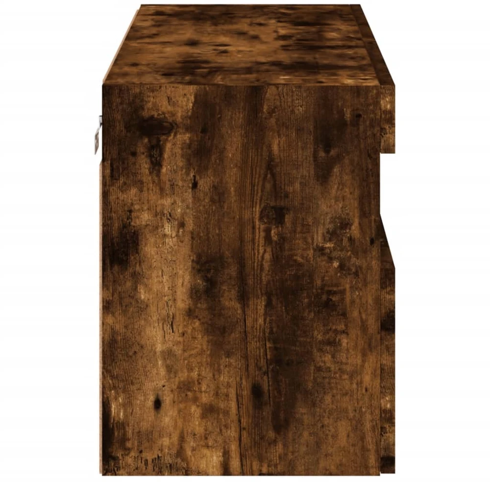 TV staliukas Sieninė TV spintelė su LED lemputėmis, dūminė, 80x30x40cm