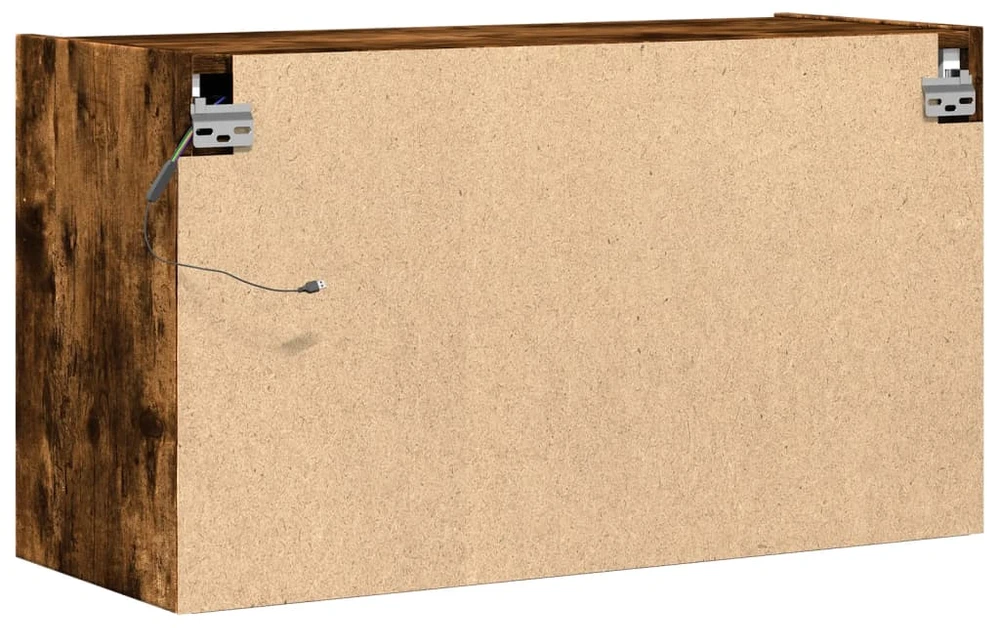 TV staliukas Sieninė TV spintelė su LED lemputėmis, dūminė, 80x31x45cm